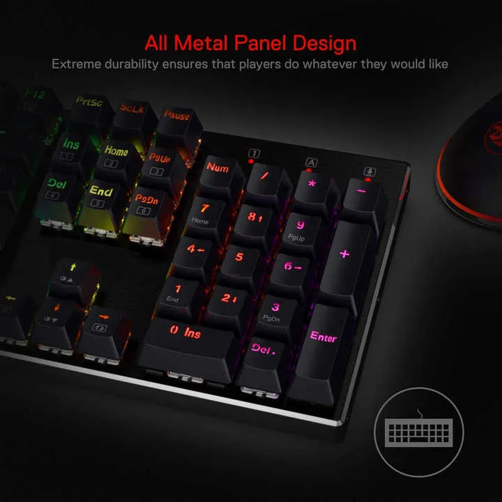 لوحة مفاتيح ألعاب ميكانيكية سلكية بإضاءة خلفية . RGB Backlit Wired Mechanical Gaming Keyboard, Hot
