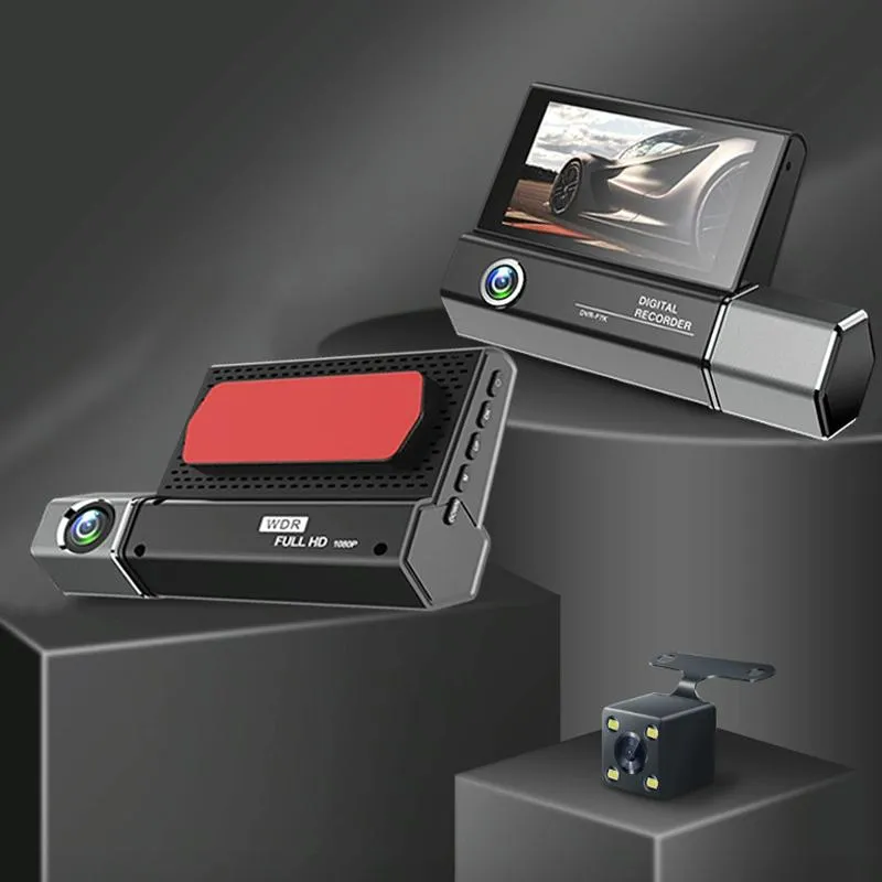1080p Hd Multi-language Driving Recorder with 3 Lenses