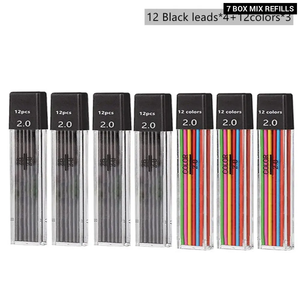 2.0mm Mechanical Pencil Set with 2b Lead Refill for Writing Sketching and Drawing