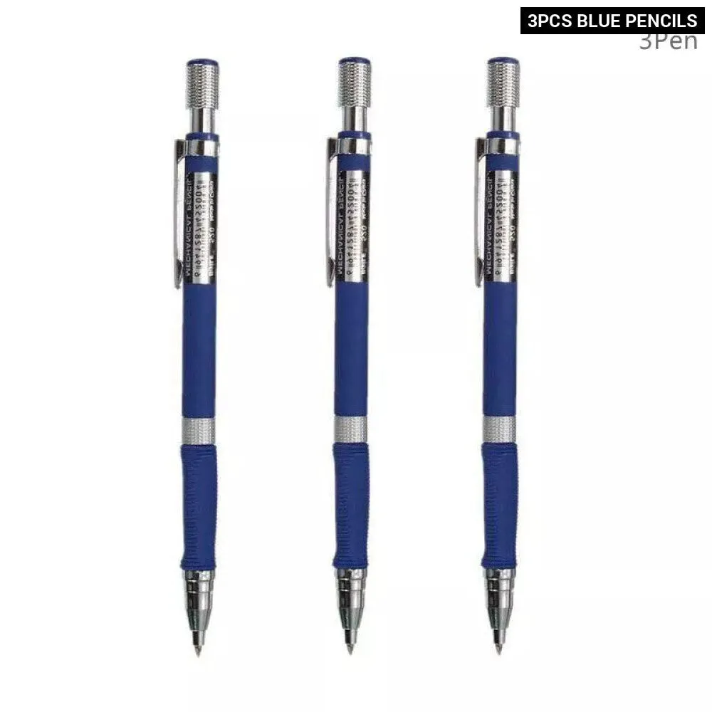 2.0mm Mechanical Pencil Set with Colour Black Lead Refills for Drafting Writing Crafting Art Sketch