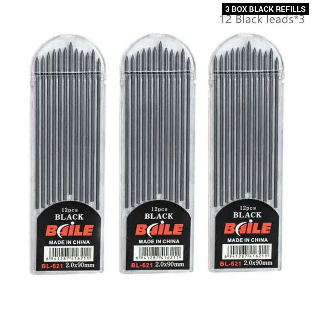 2.0mm Mechanical Pencil Set with Colour Black Lead Refills for Drafting Writing Crafting Art Sketch