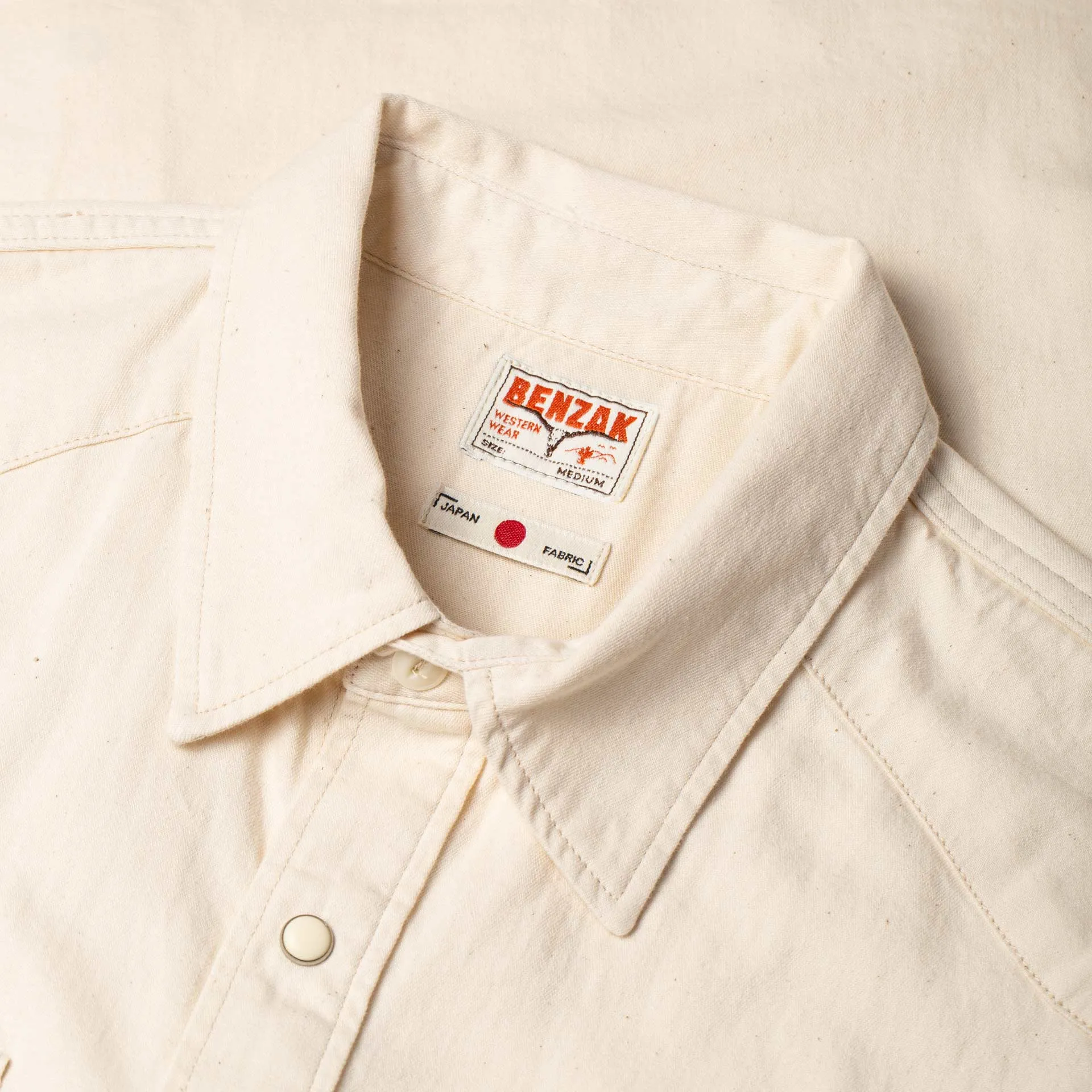 BCS-01 WESTERN SHIRT 6 oz. ecru denim