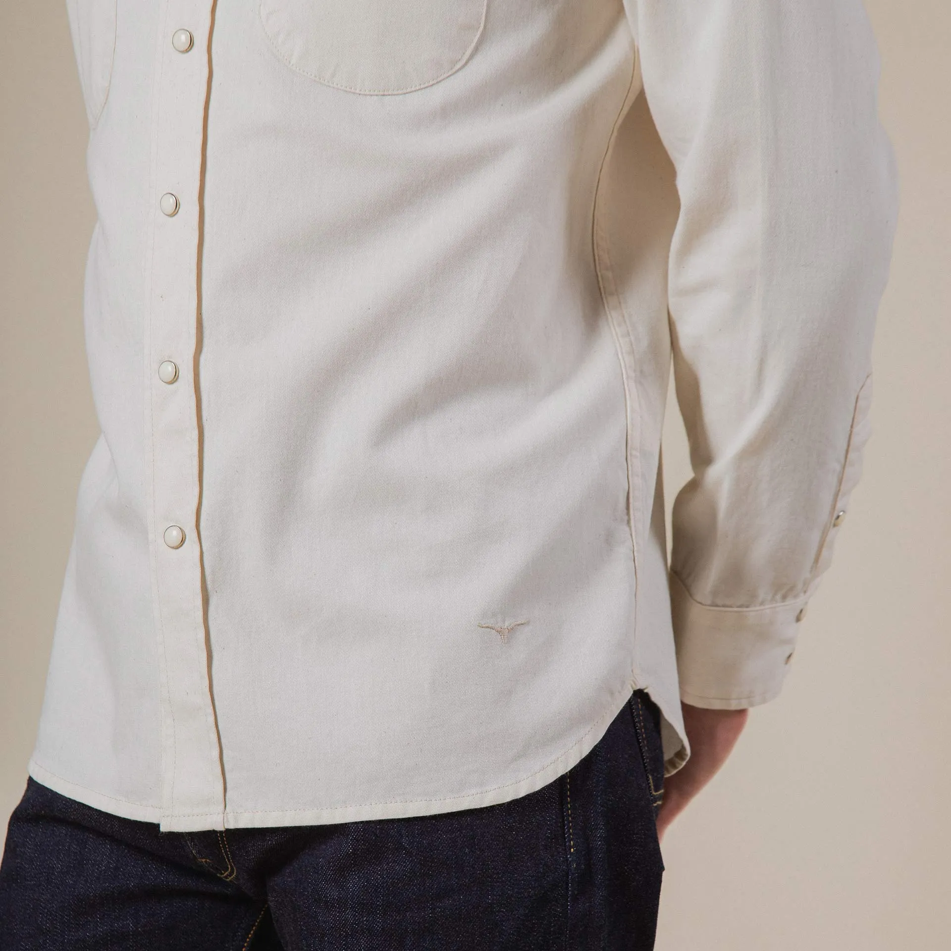 BCS-01 WESTERN SHIRT 6 oz. ecru denim