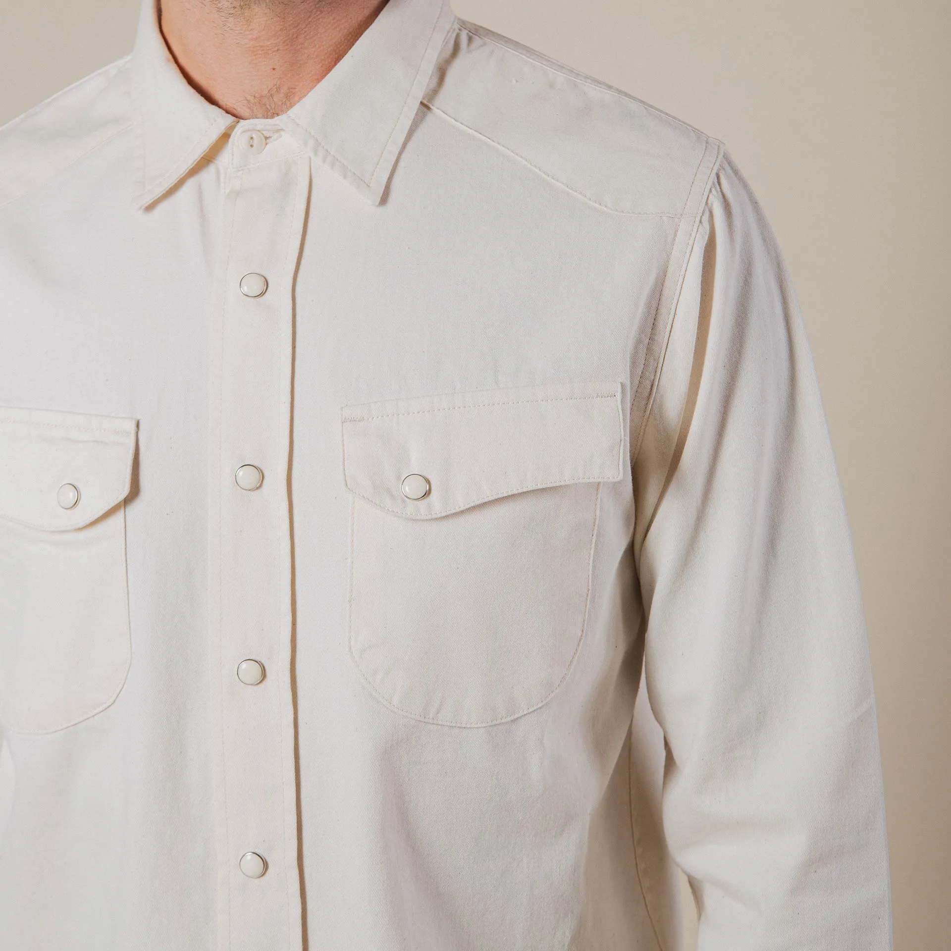 BCS-01 WESTERN SHIRT 6 oz. ecru denim