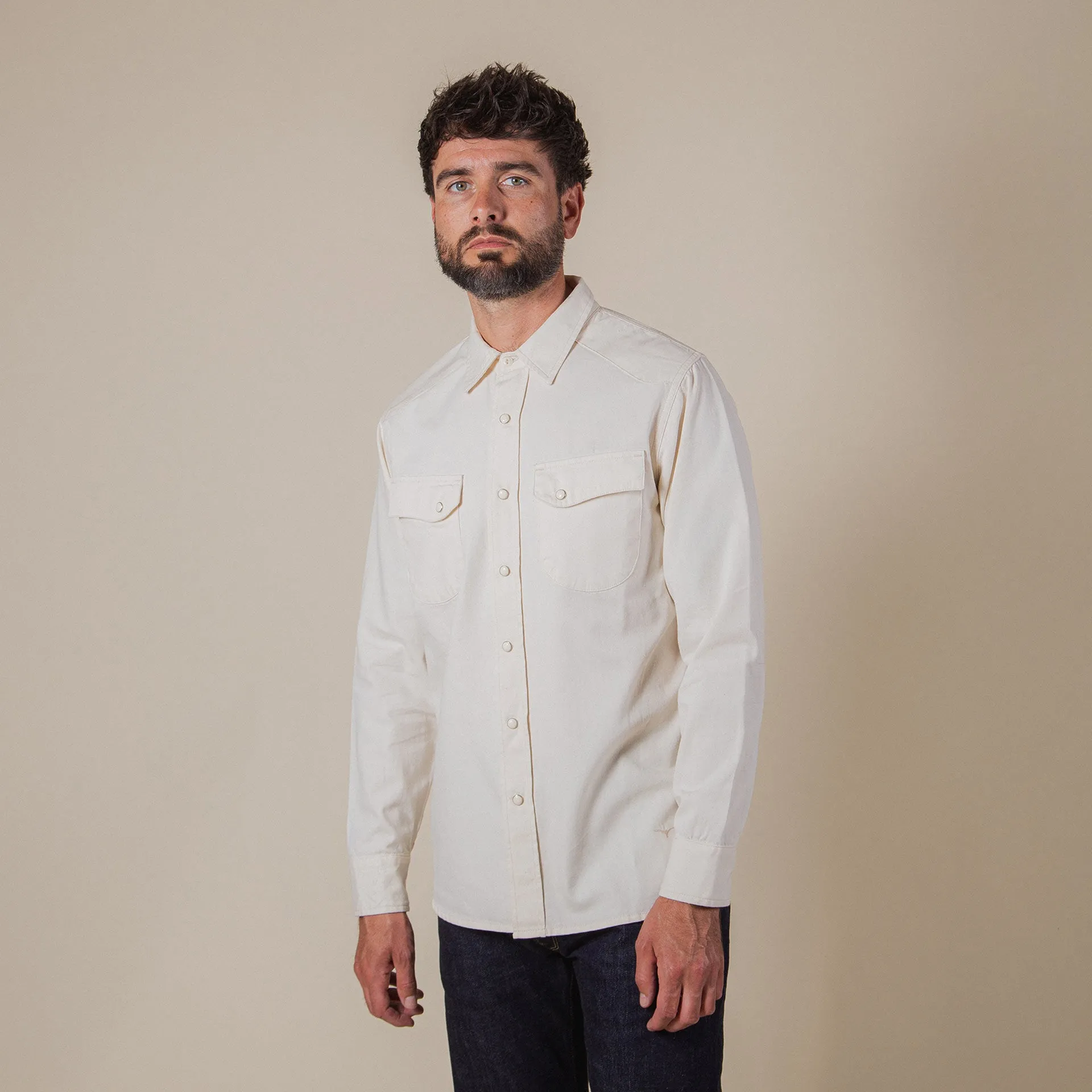 BCS-01 WESTERN SHIRT 6 oz. ecru denim