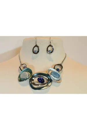 Blue & Silver Necklace Set