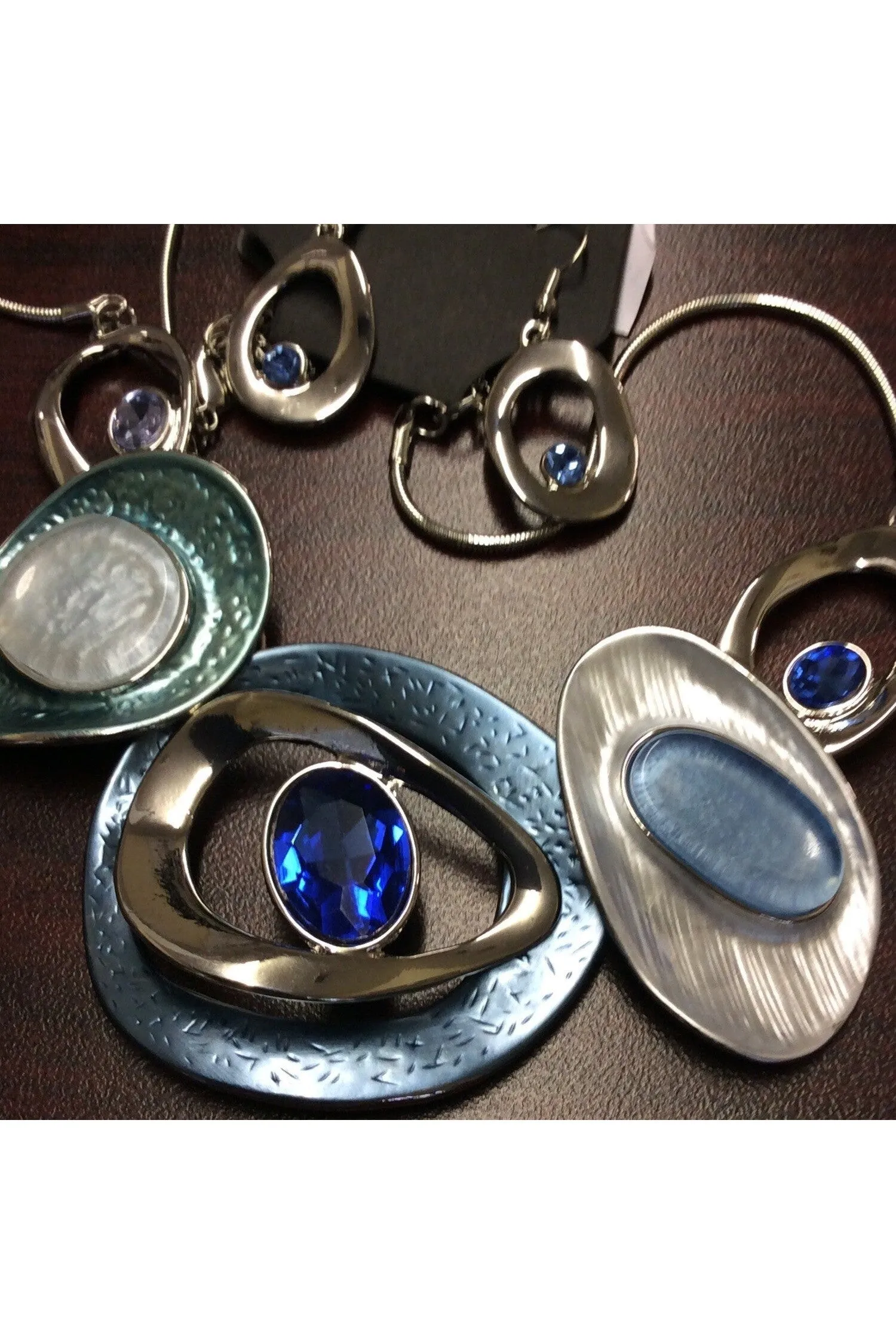 Blue & Silver Necklace Set