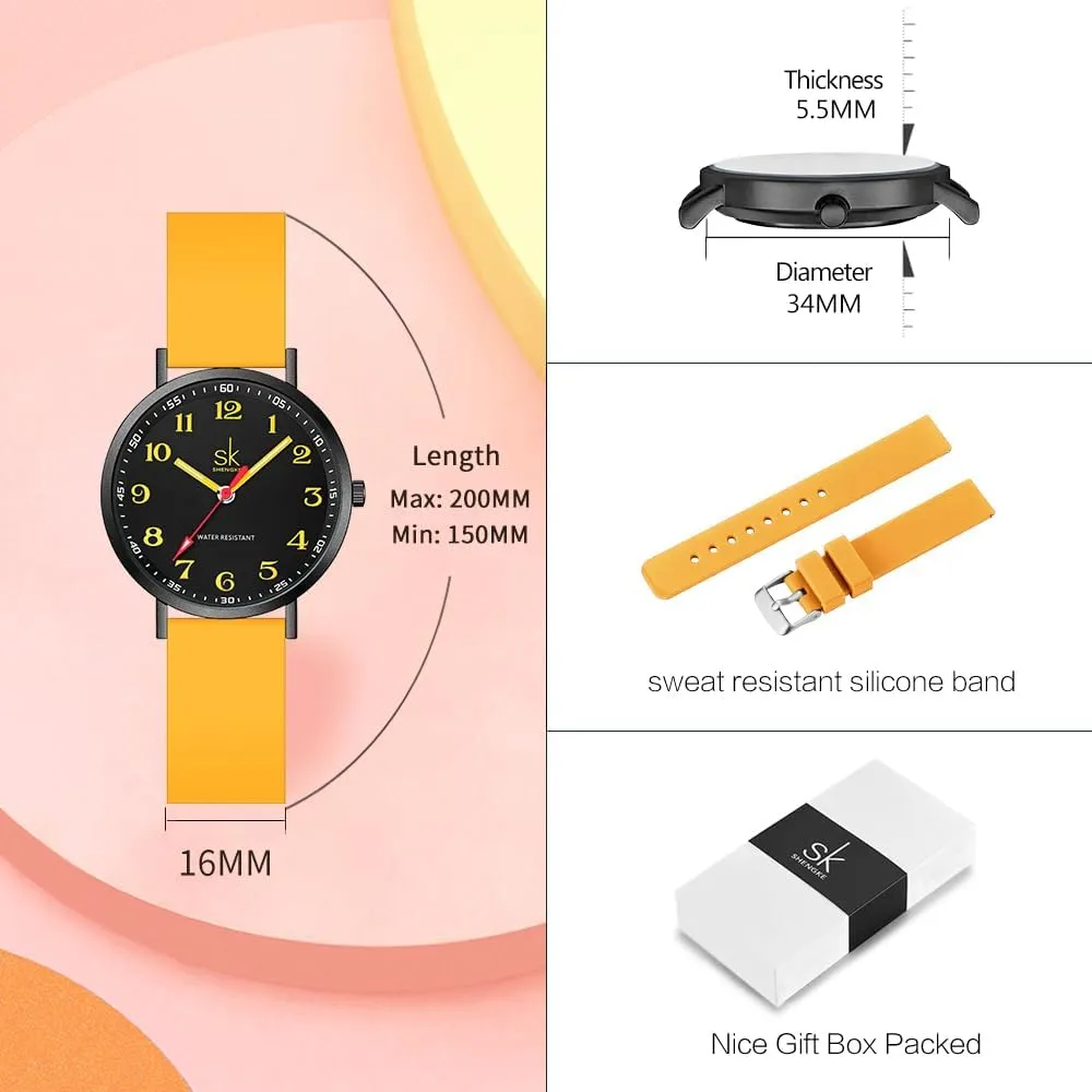 Casual Fashion Women Sport Watch Sweat Resistant Students Watch with Easy Read Dial and Silicone Band,Water Resistant