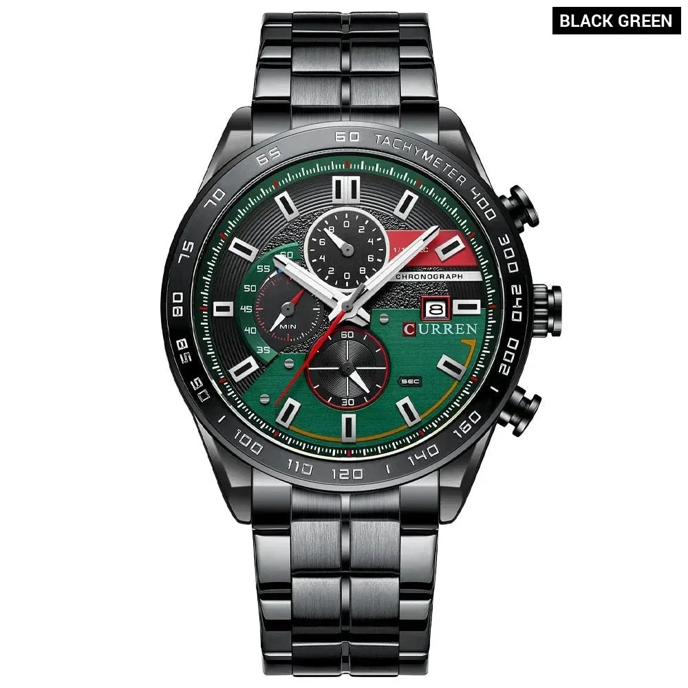Fashion Stainless Steel Chronograph Quartz Wristwatches for Men