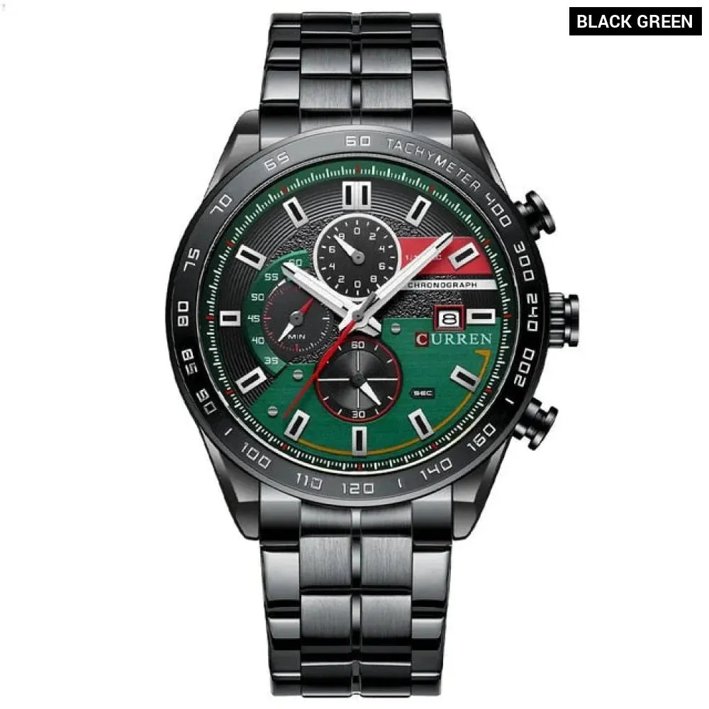 Fashion Stainless Steel Chronograph Quartz Wristwatches for Men