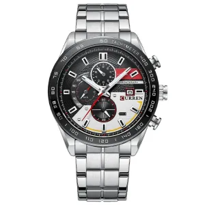 Fashion Stainless Steel Chronograph Quartz Wristwatches for Men
