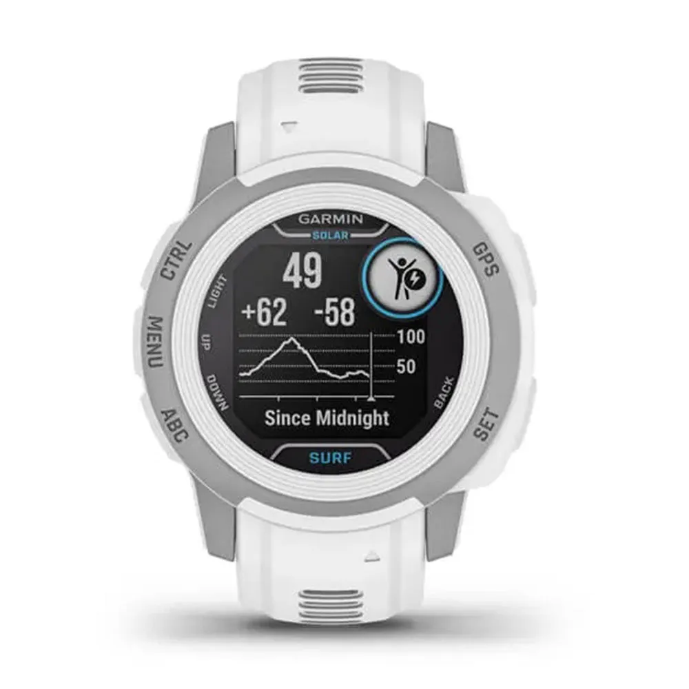 Garmin Instinct 2S Solar - Surf Edition Ericeira Silicone Band Solar Charging Capabilities Smaller-Sized Rugged Outdoor Watch - 010-02564-13