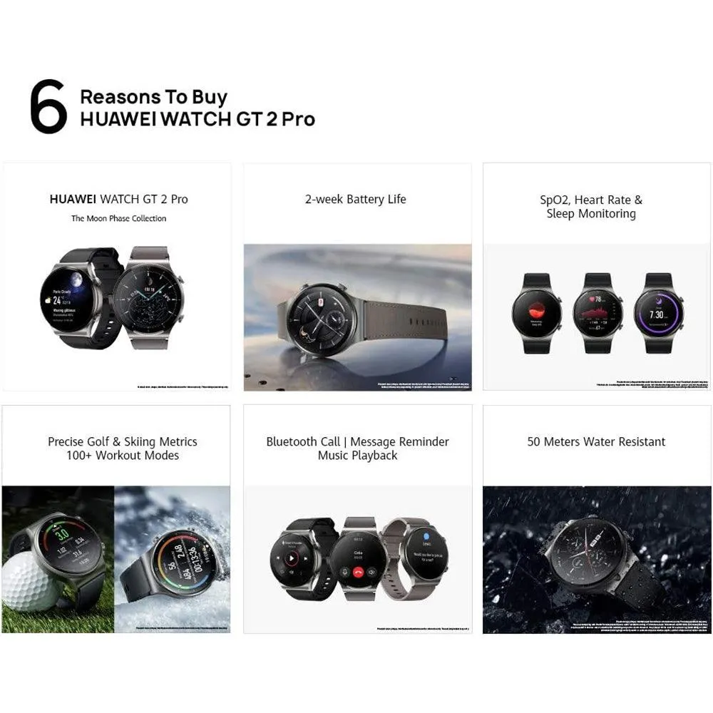 Huawei Watch GT 2 LTN-B19 (46mm - GPS) Matte Black Stainless Steel Case With Black Fluoroelastomer Strap