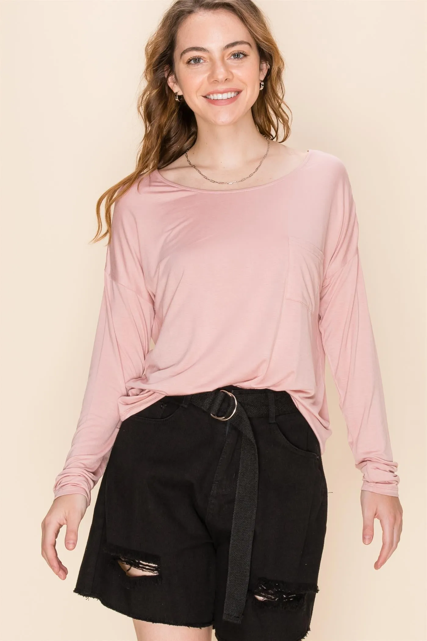 HyFve Double Zero Misty Rose Pocket Long Sleeve