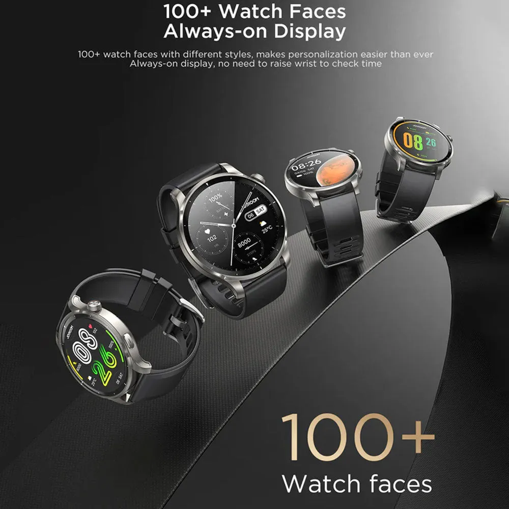 Joyroom Venture Series JR-FV1 Smart Watch Silver Case With Black Silicone Strap & Extra Stainless Steel Strap