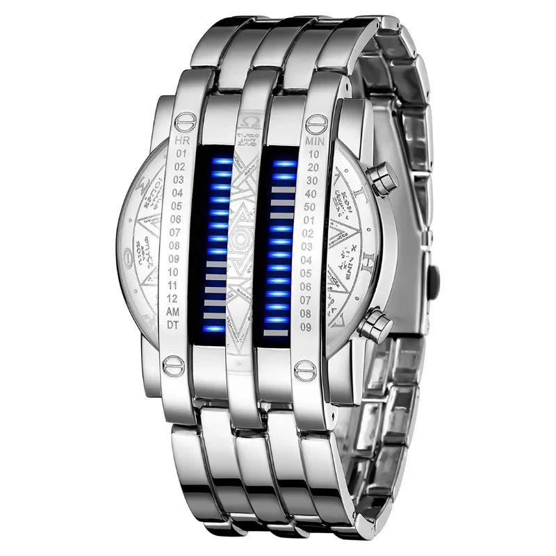 Men's Binary Matrix LED Digital Watch