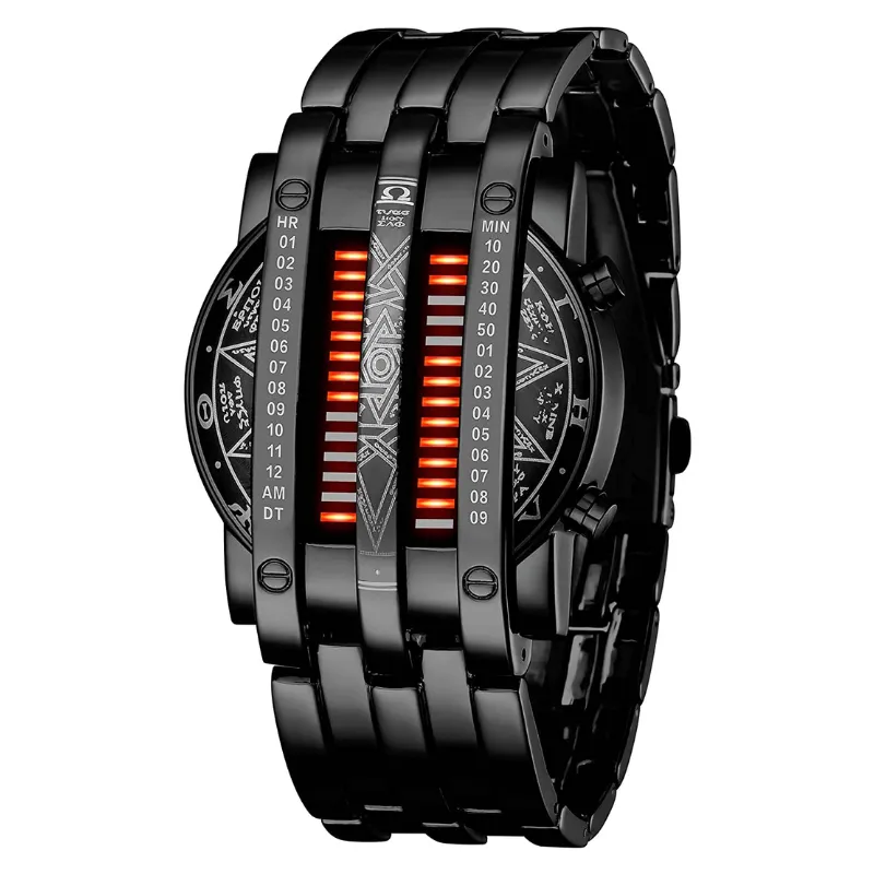 Men's Binary Matrix LED Digital Watch