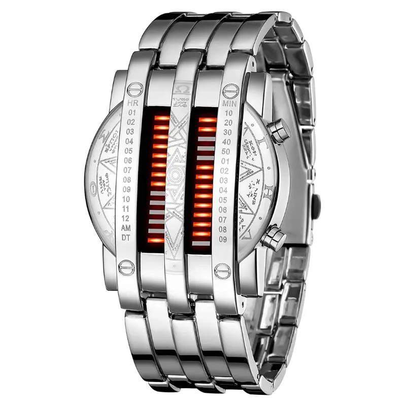 Men's Binary Matrix LED Digital Watch