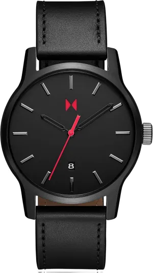 MVMT Classic II - Vintage Mens Wristwatch - Minimalist Watch - Stainless Steel Water-Resistant Watch 5 ATM/50 Meters - Premium Leather Mens Watches - Interchangeable Bands - 44mm