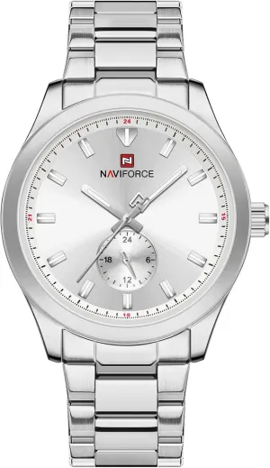 NAVIFORCE Fashion Business Mens Watches,with 24 Hour Display Stainless Steel Waterproof Quartz Watch,Gift Watch for Men