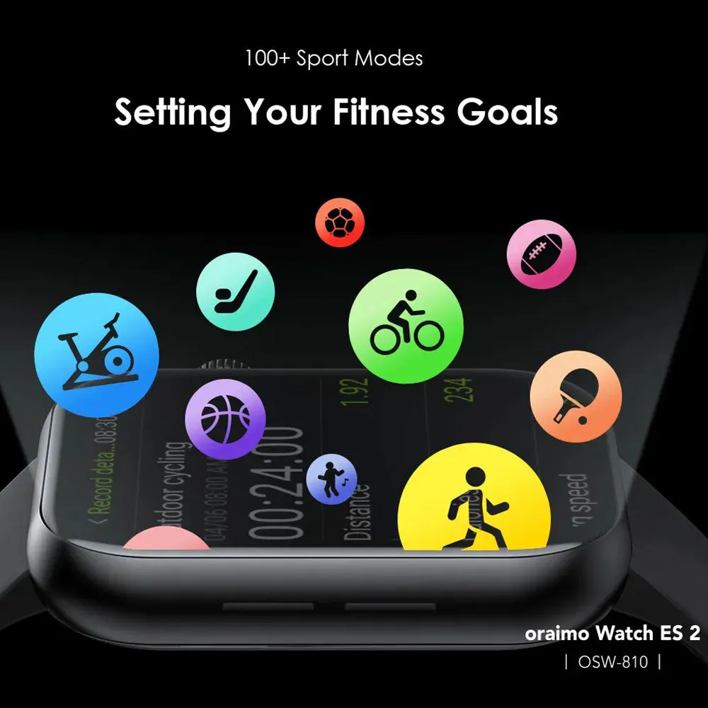 Oraimo Watch ES 2 OSW-810 Smart Watch With Silicone Strap - Black
