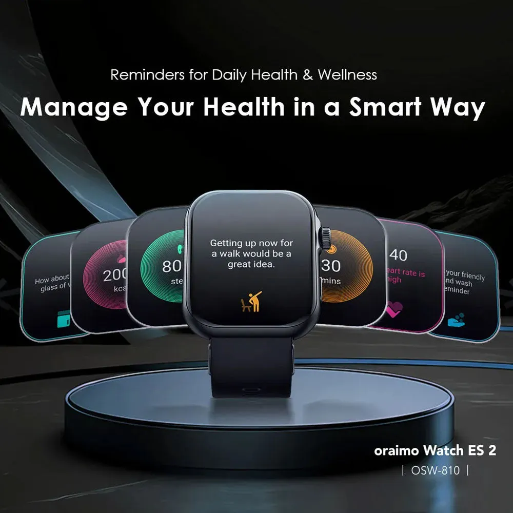 Oraimo Watch ES 2 OSW-810 Smart Watch With Silicone Strap - Black