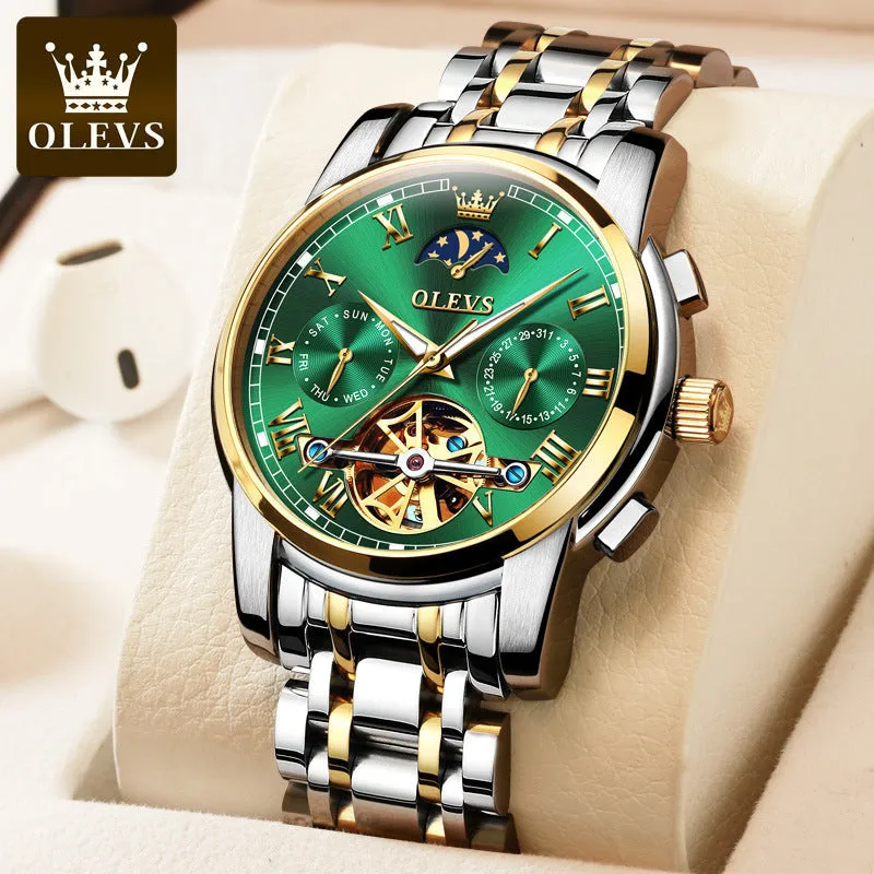 Oris Brand Watch Fully Automatic Mechanical Watch Moon Phase Hollow Mechanical
