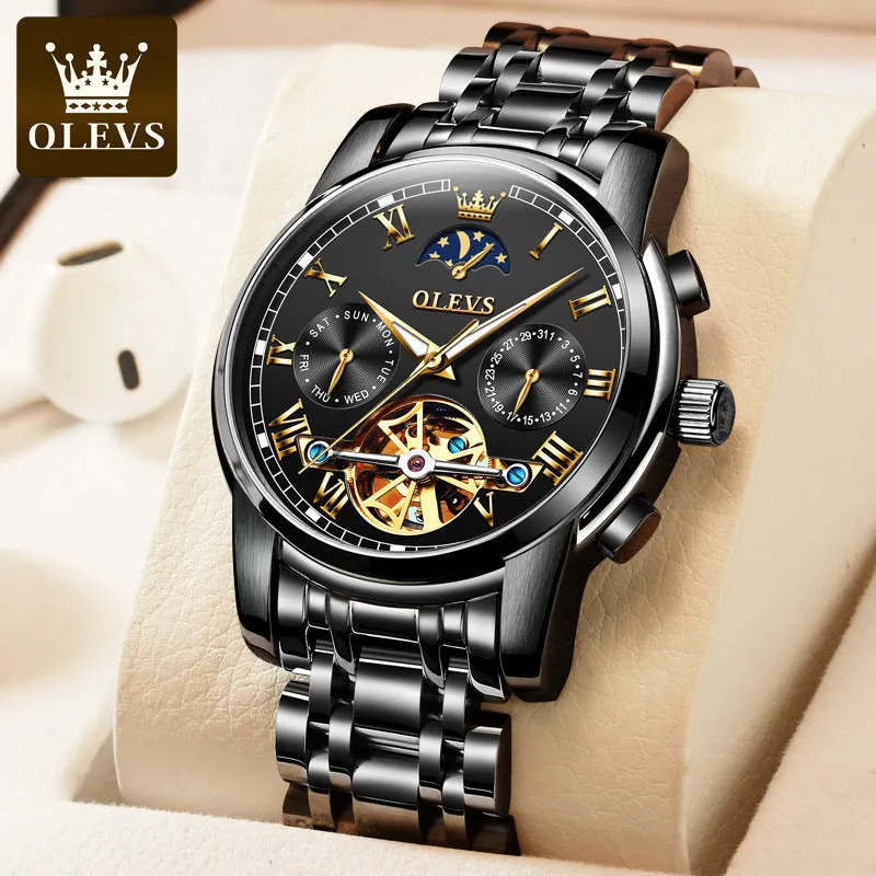 Oris Brand Watch Fully Automatic Mechanical Watch Moon Phase Hollow Mechanical