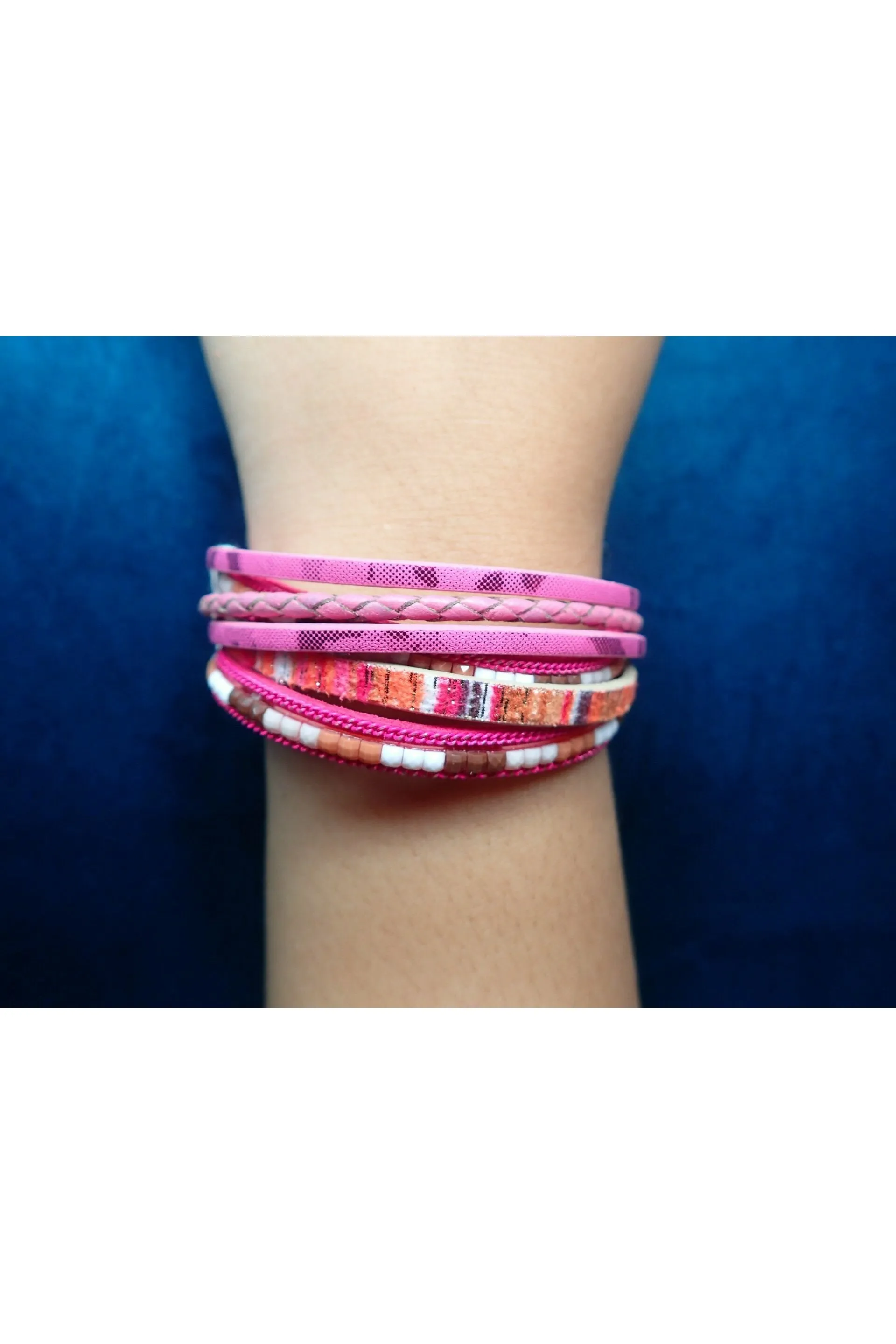 Pink Multi Strand Magnetic Bracelet