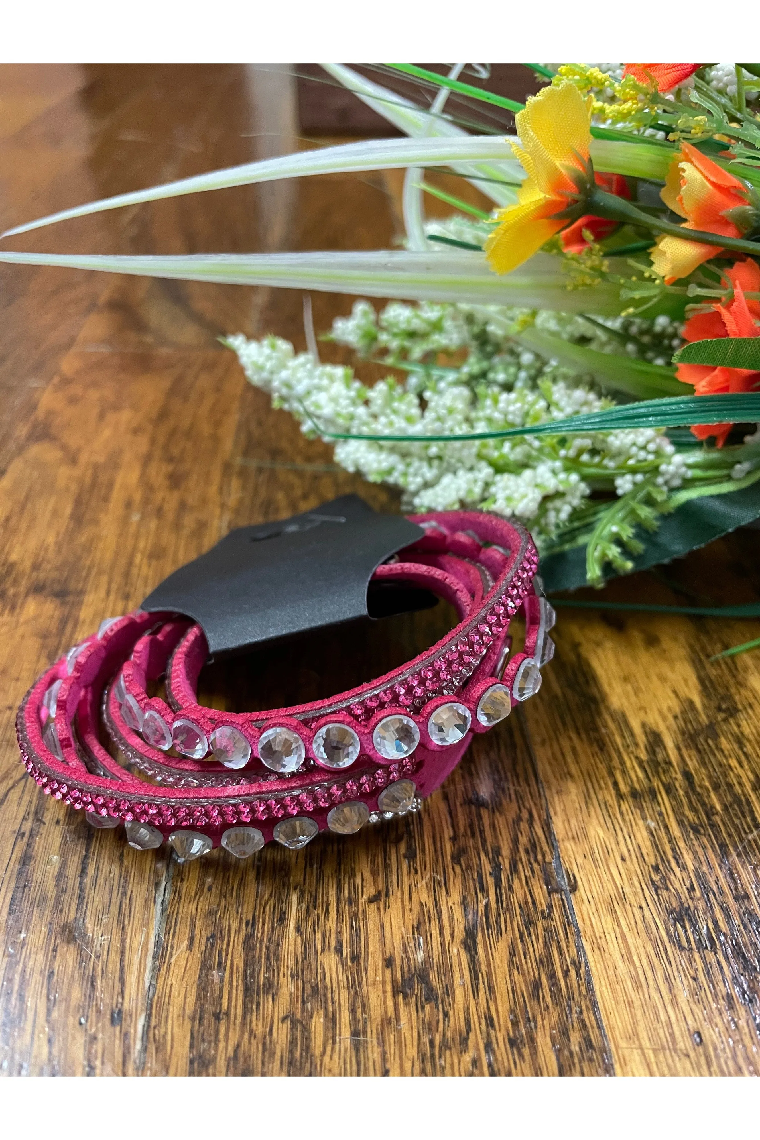 Pink Multi Strand Snap Bracelet