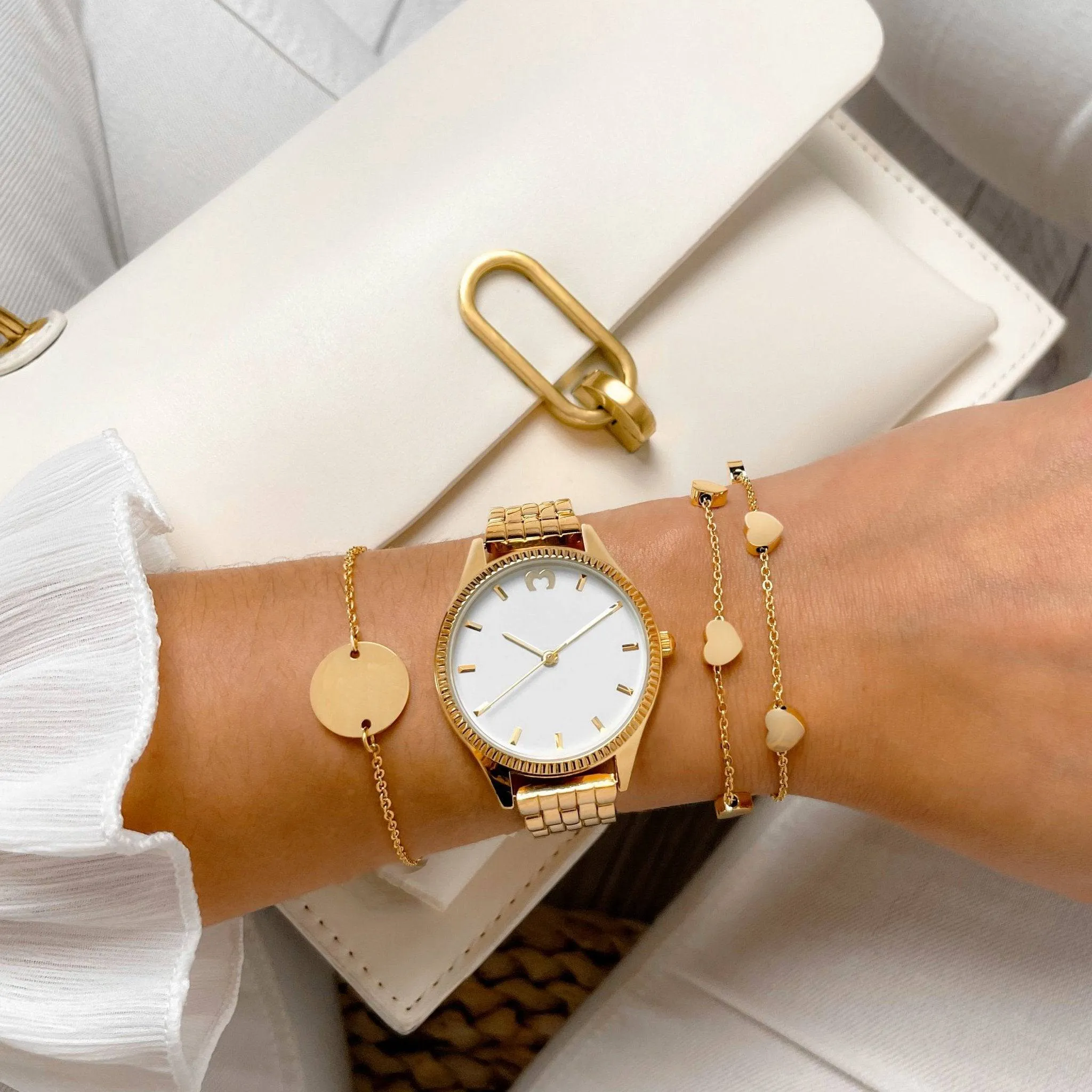 "Cavalier" Watch ~ GoldWhite
