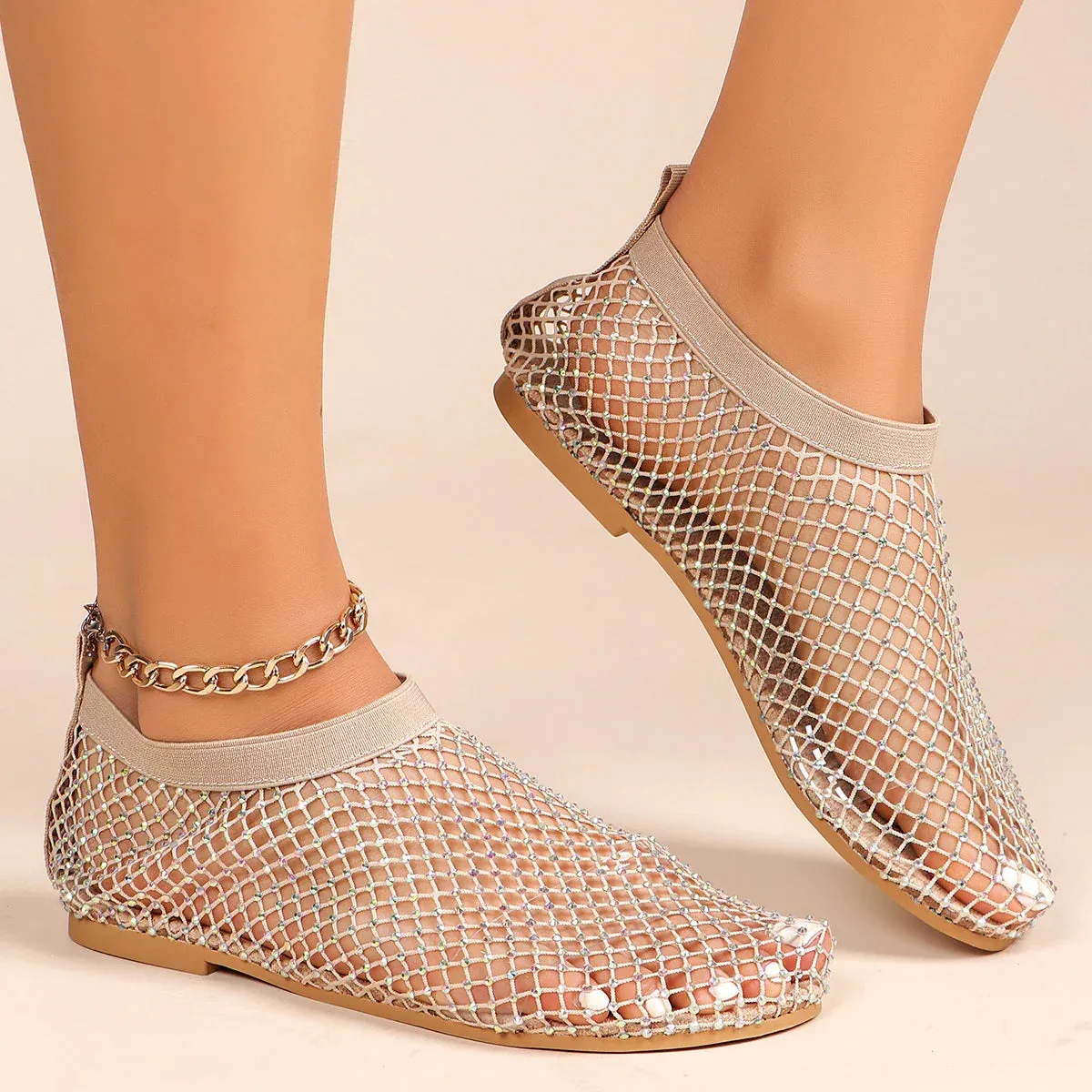 Ros - Diamond Mesh Flats