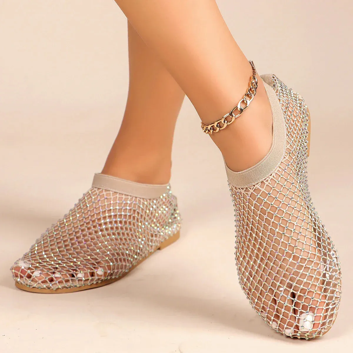 Ros - Diamond Mesh Flats