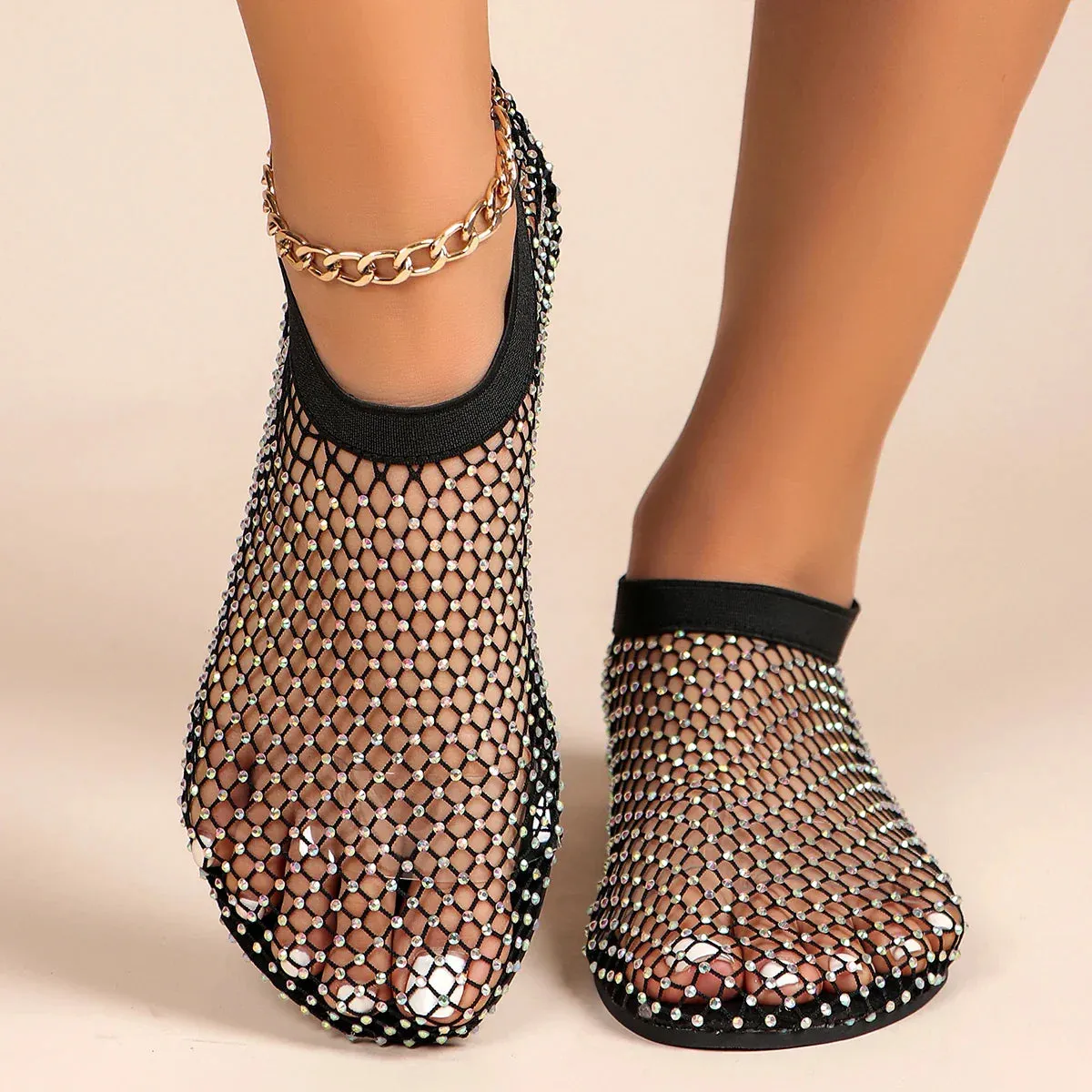 Ros - Diamond Mesh Flats