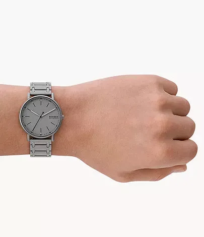 SKW6913 - Skagen Signatur Three-Hand Charcoal Stainless Steel Bracelet Watch for Ladies