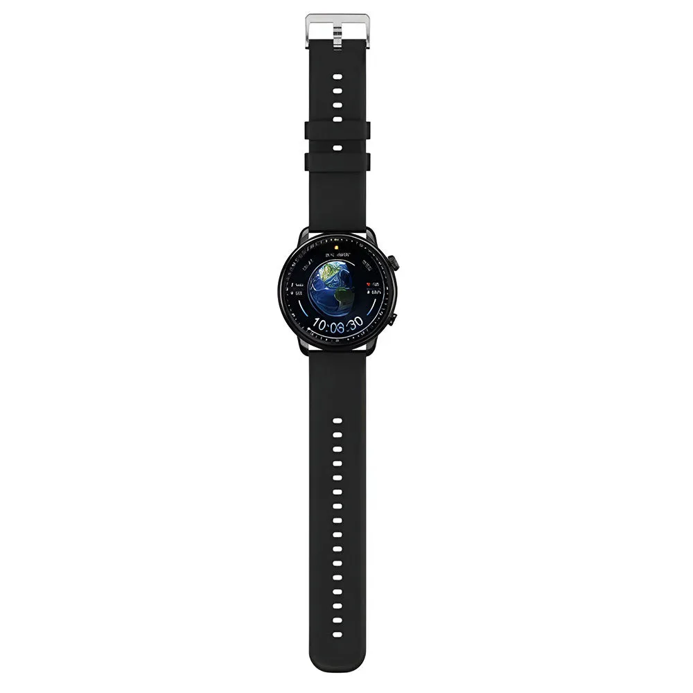 Smart Gate SGW-ULTRABLK Smart Watch (46mm) Black Case With Gun Black Silicone Strap