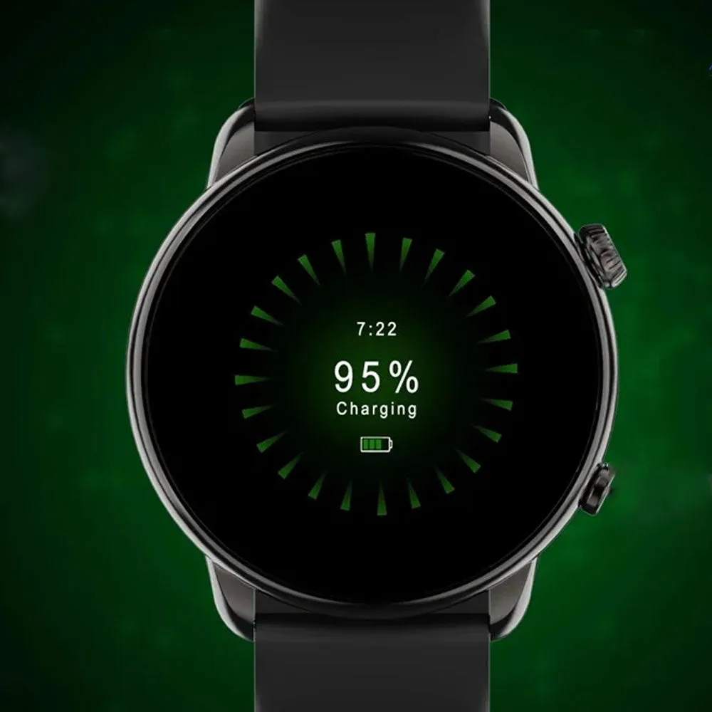 Smart Gate SGW-ULTRABLK Smart Watch (46mm) Black Case With Gun Black Silicone Strap