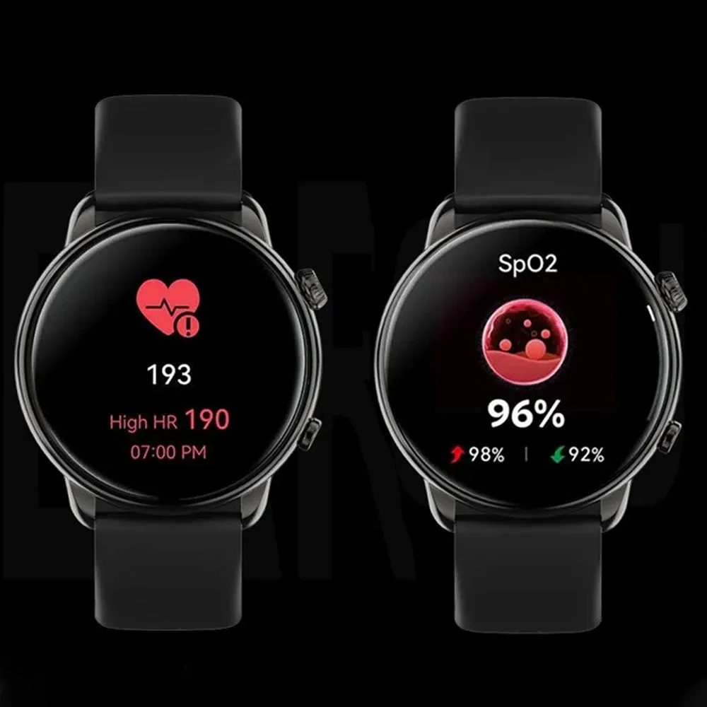 Smart Gate SGW-ULTRABLK Smart Watch (46mm) Black Case With Gun Black Silicone Strap