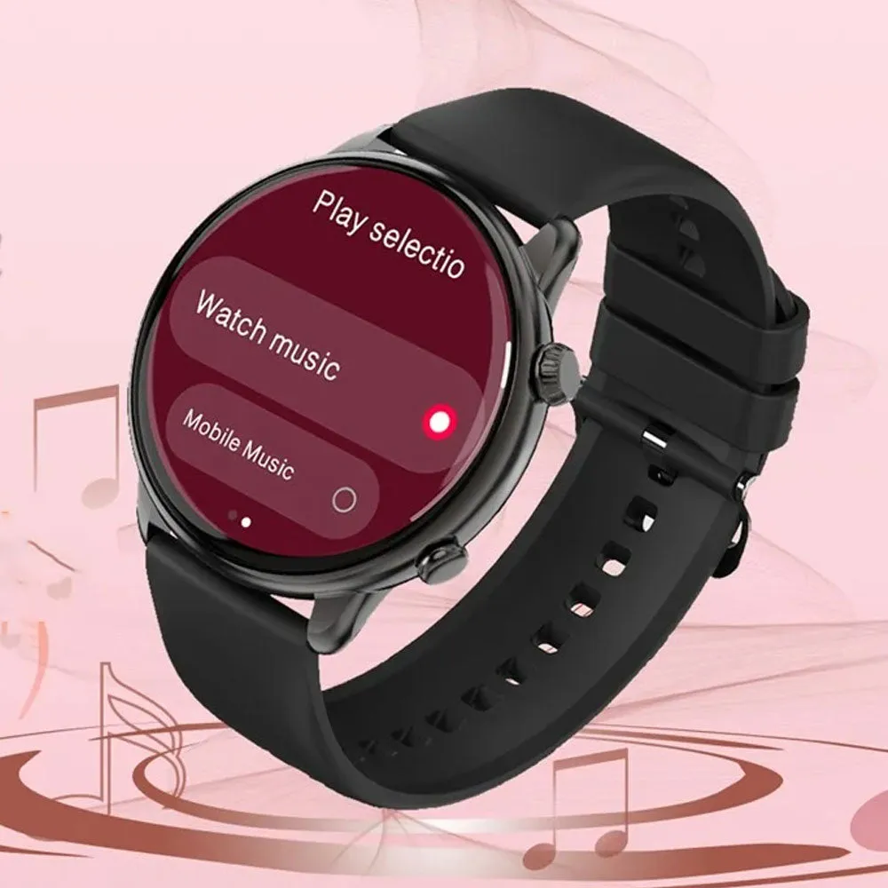 Smart Gate SGW-ULTRABLK Smart Watch (46mm) Black Case With Gun Black Silicone Strap