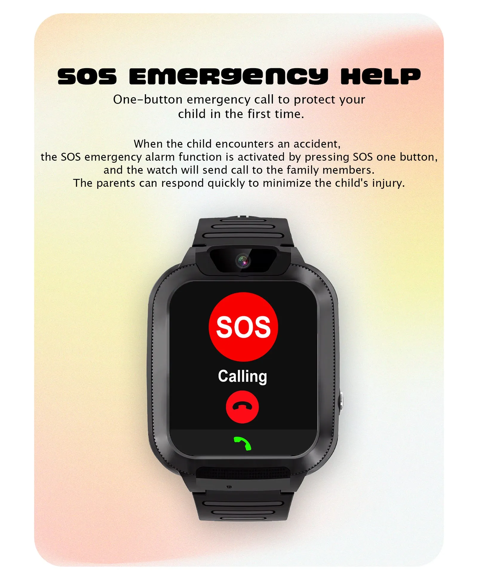 Spiky Basilisk Kids' Cute Waterproof Smartwatch With GPS - Pink