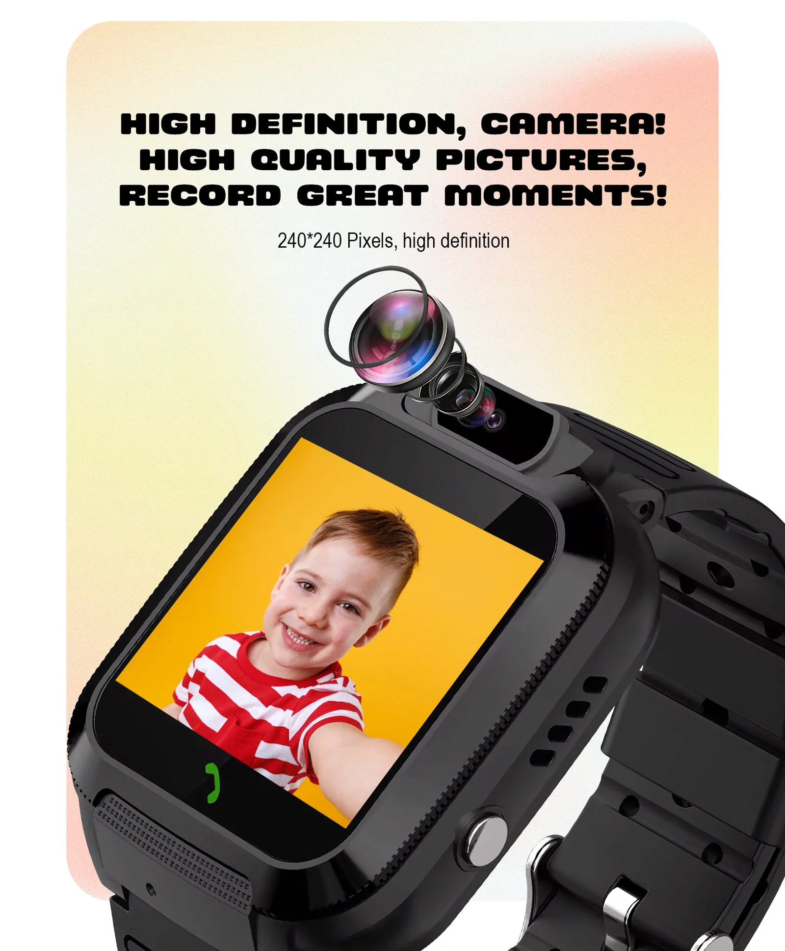 Spiky Basilisk Kids' Cute Waterproof Smartwatch With GPS - Pink