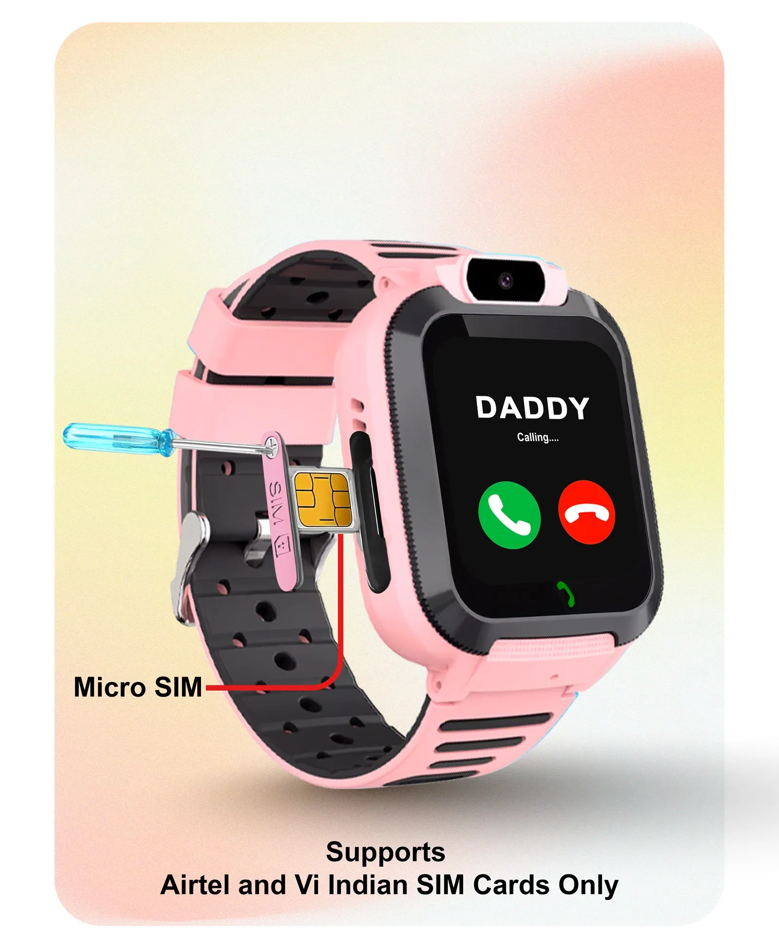 Spiky Basilisk Kids' Cute Waterproof Smartwatch With GPS - Pink