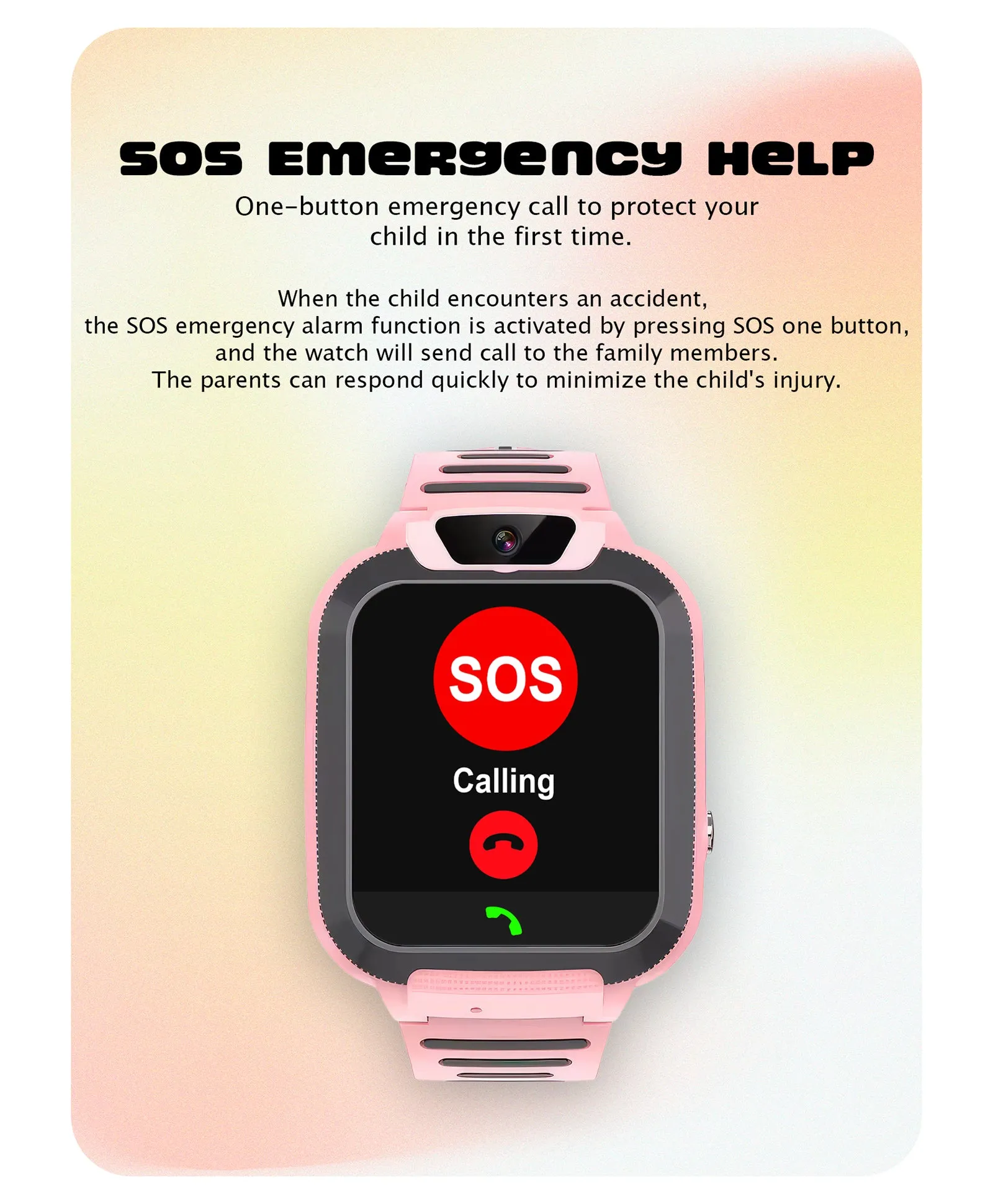 Spiky Basilisk Kids' Cute Waterproof Smartwatch With GPS - Pink