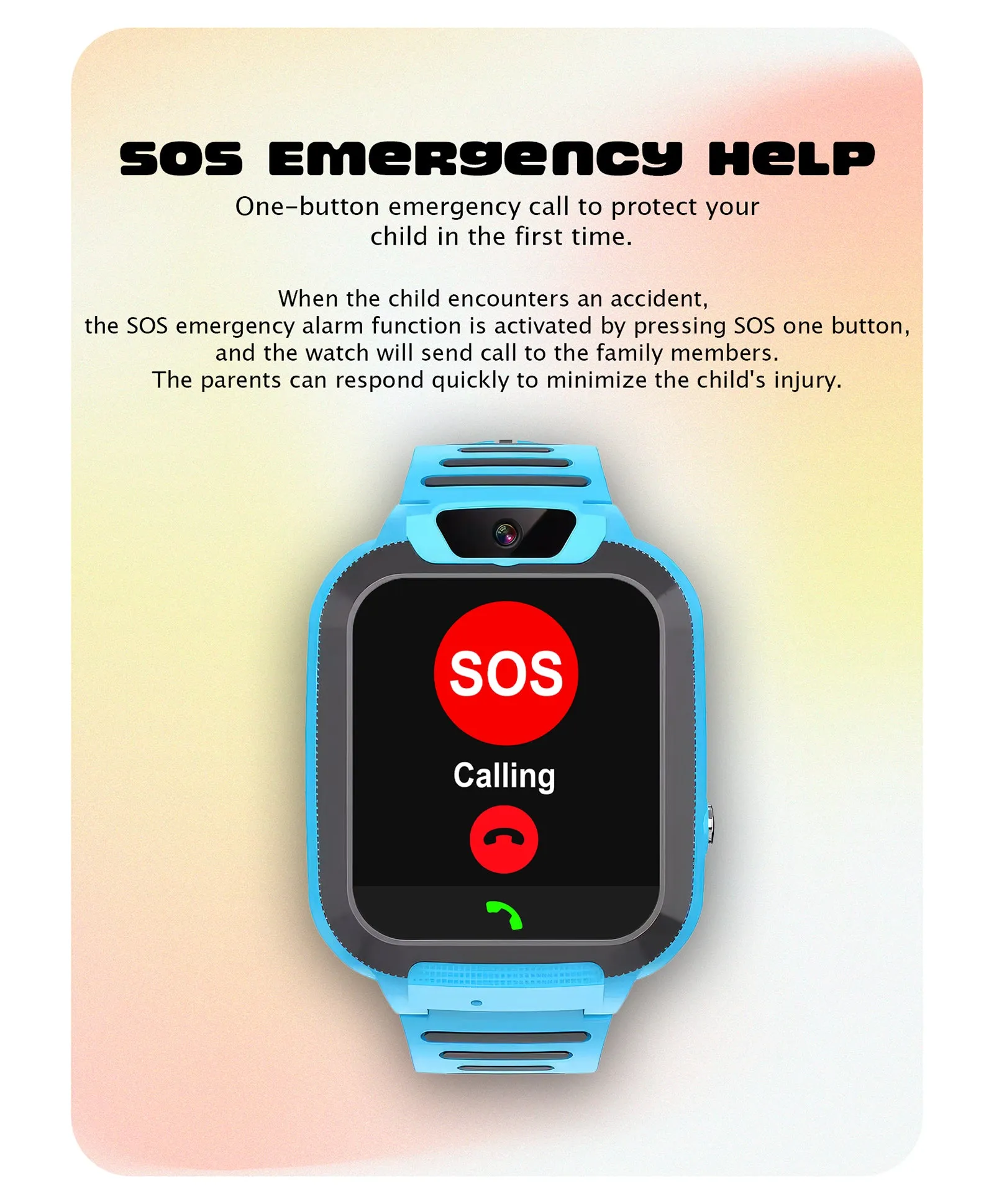 Spiky Basilisk Kids' Cute Waterproof Smartwatch With GPS - Pink