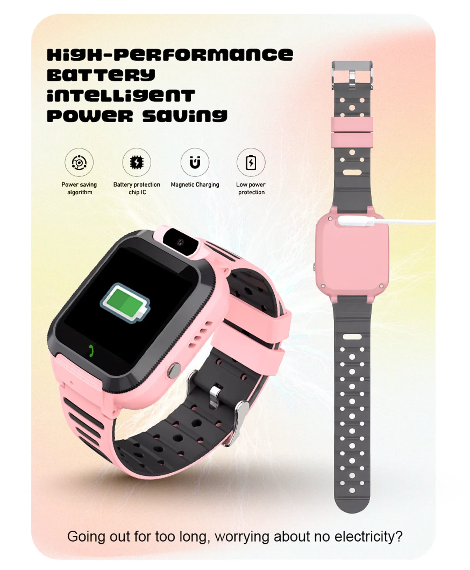 Spiky Basilisk Kids' Cute Waterproof Smartwatch With GPS - Pink