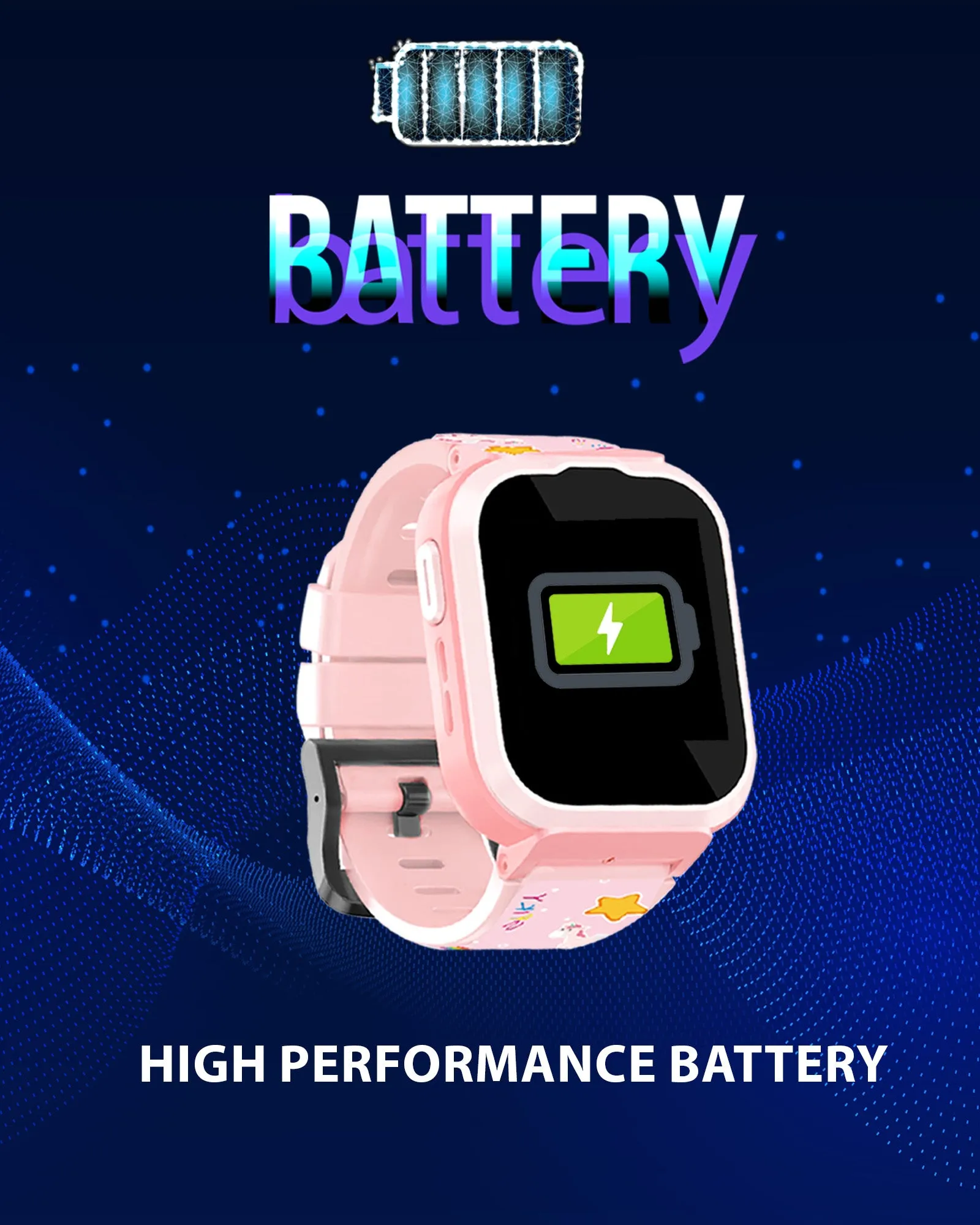 Spiky Cyclops 4g Video & Voice Calling Dewatering Waterproof Kids Smartwatch Printed strap - Black