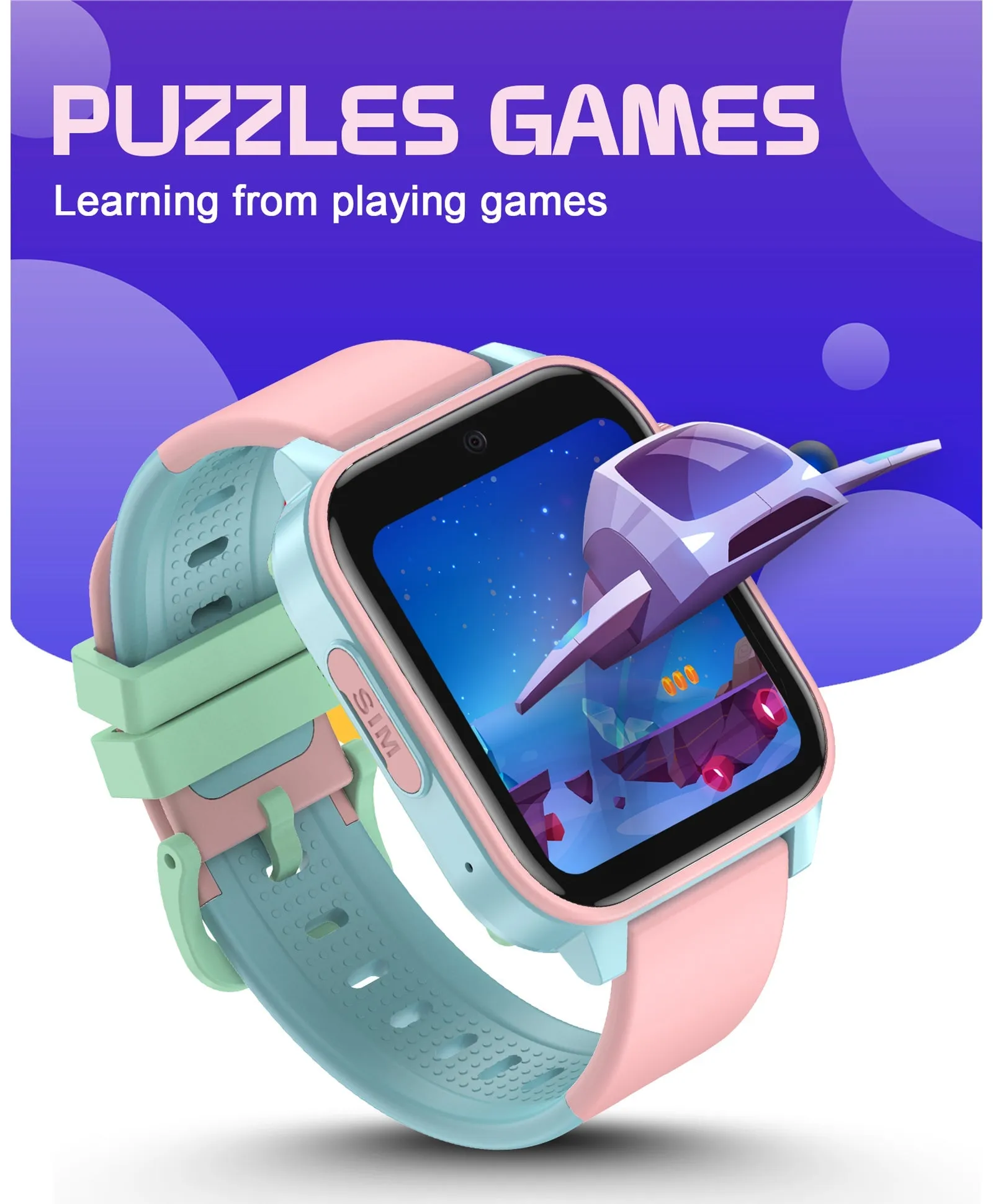 Spiky GNOME 4g Video & Voice Calling Smartwatch with - Blue