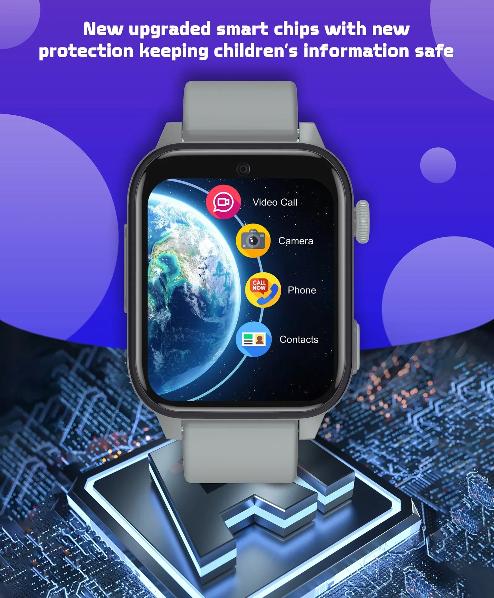Spiky GNOME 4g Video & Voice Calling Smartwatch with - Blue