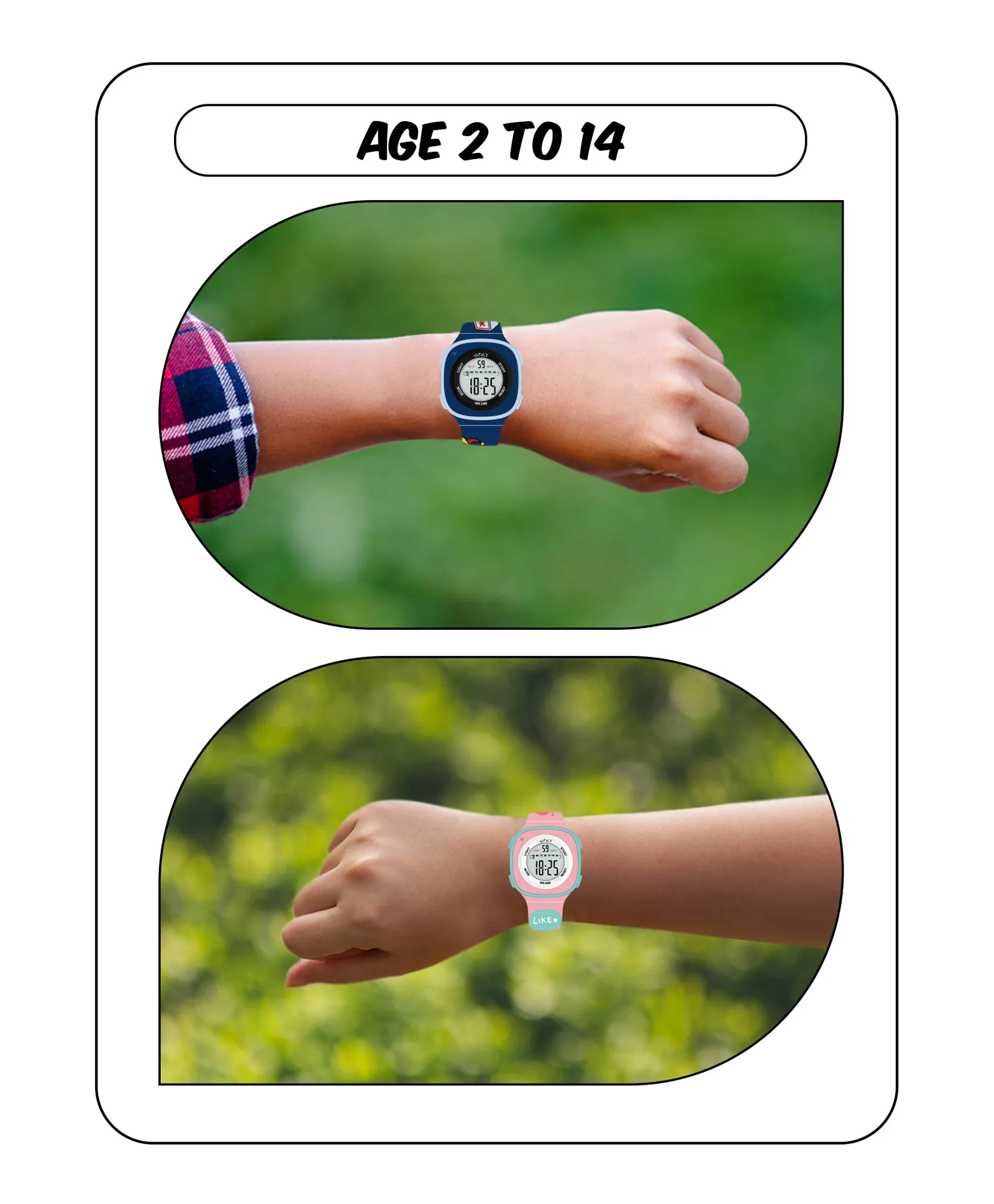 Spiky Square Digital Kids Sports Watches Combo - Pink & Blue