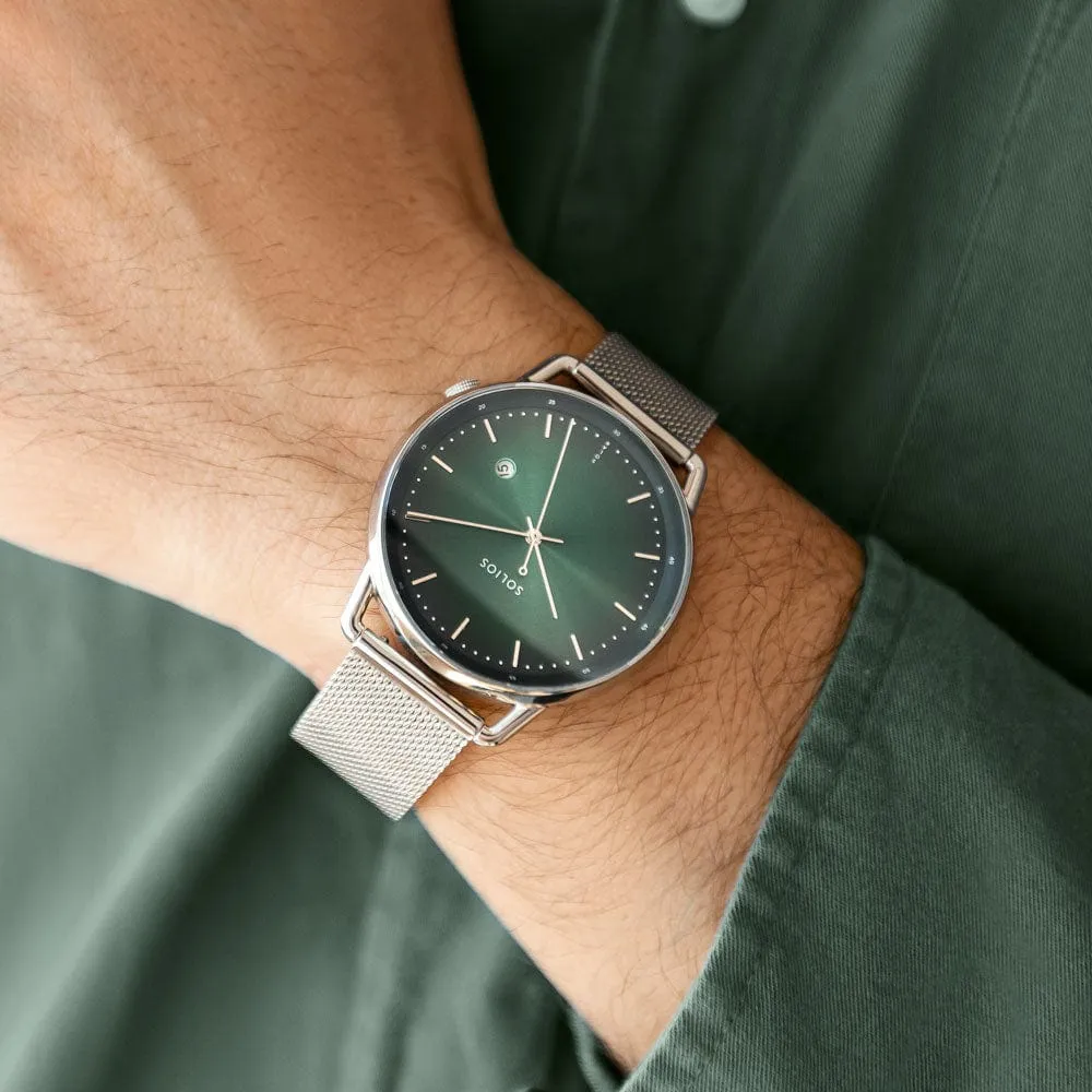 The Rainforest Curve | Green Dial - Silver Case